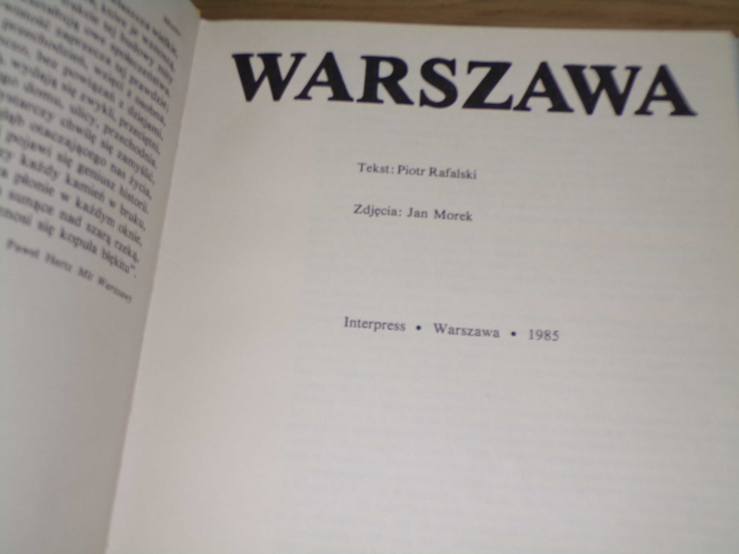 Album WARSZAWA Piotr Rafalski 1985r