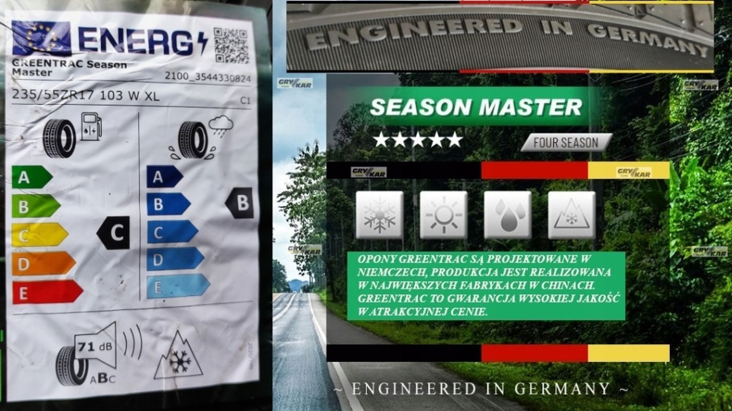 Opony 235/55r17 Greentrac Season Master 2025r C/B/71dB 3 lata gwar.