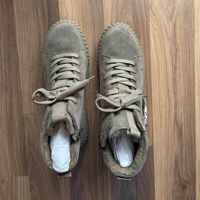 Lasocki | Trzewiki zamszowe ocieplane | Kolor: beżowy ciemny