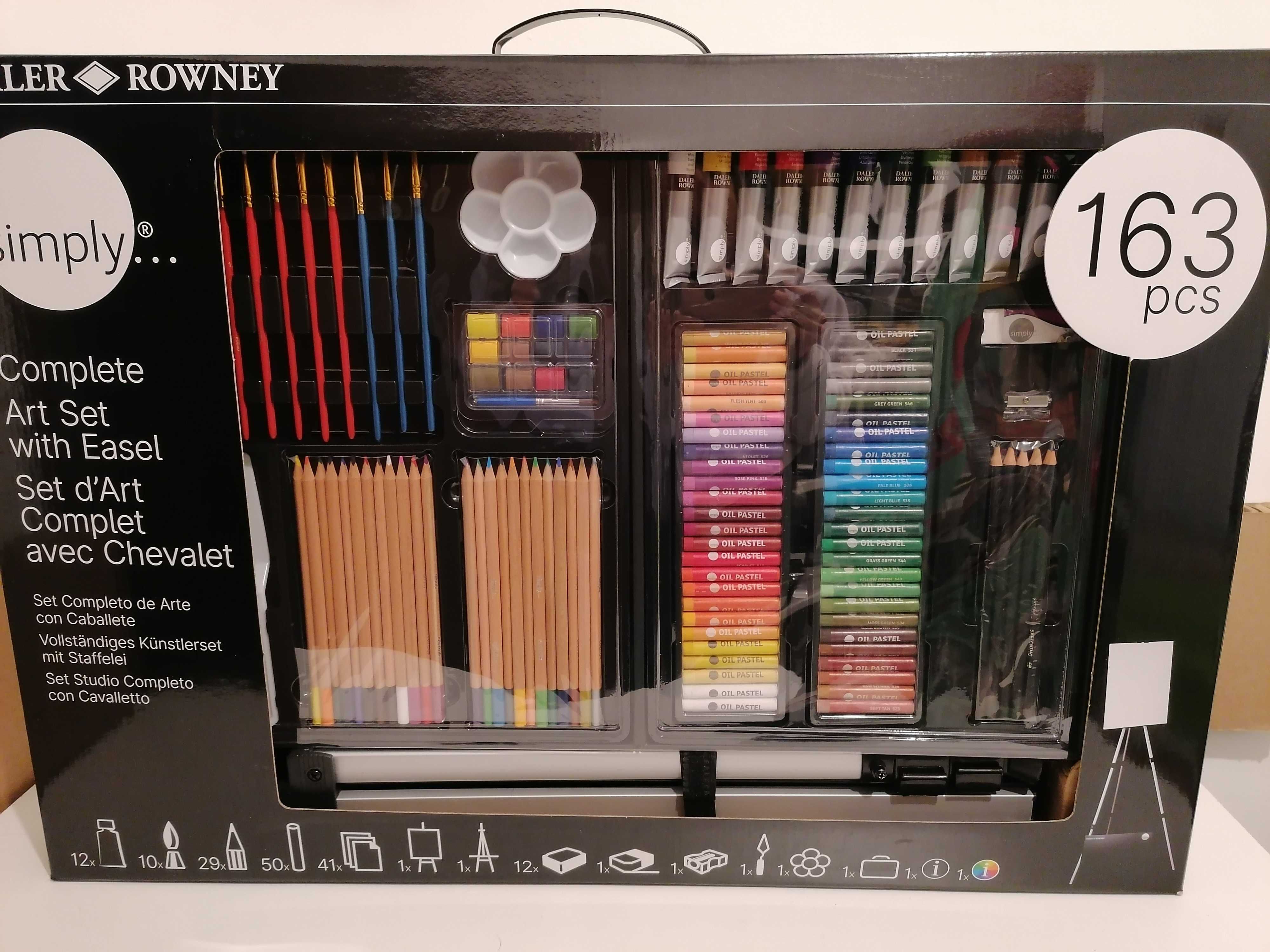 Kit de Pinturas DALER ROWNEY Art Easel Studio Set (163 peças)