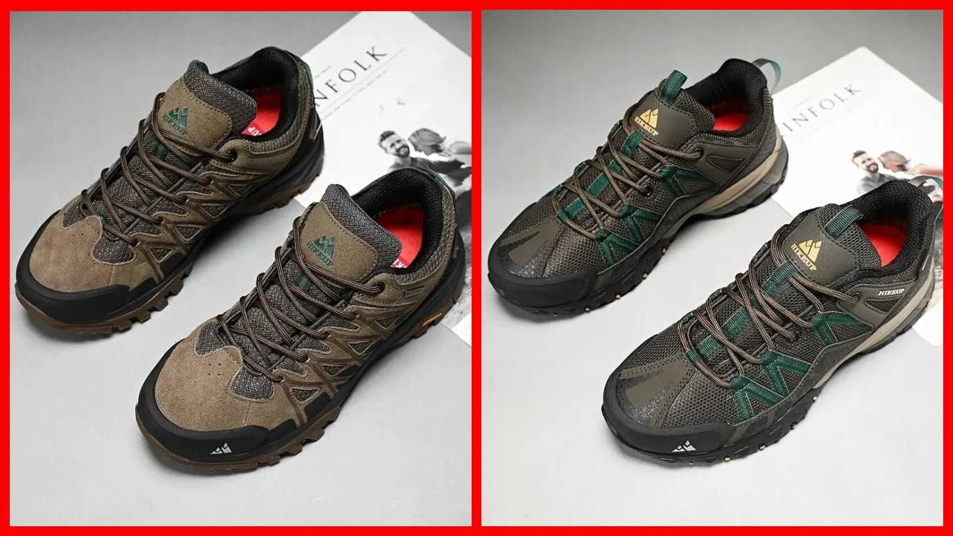 Новые мужские трекинговые кроссовки HikeUp (кожа, замша, сетка).