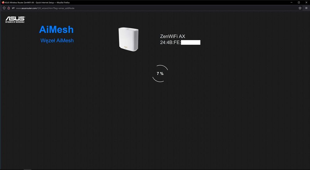 ASUS ZenWiFi AX XT8 (1-PAK), AX6600, WiFi6, AiMESH, 2.5GbE, Gw, FV23