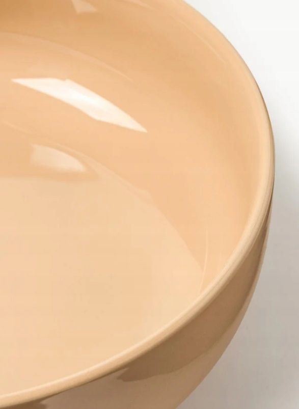 Westwing Misa z porcelany do sałatek Nessa Brzoskwiniowa 25 x 9 cm