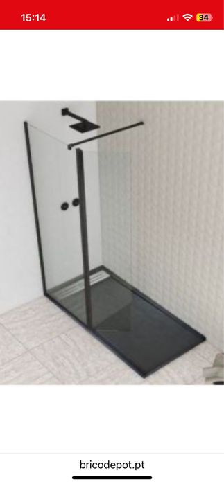 Painel de duche Vidro fixo + abatível .anticalcáreo