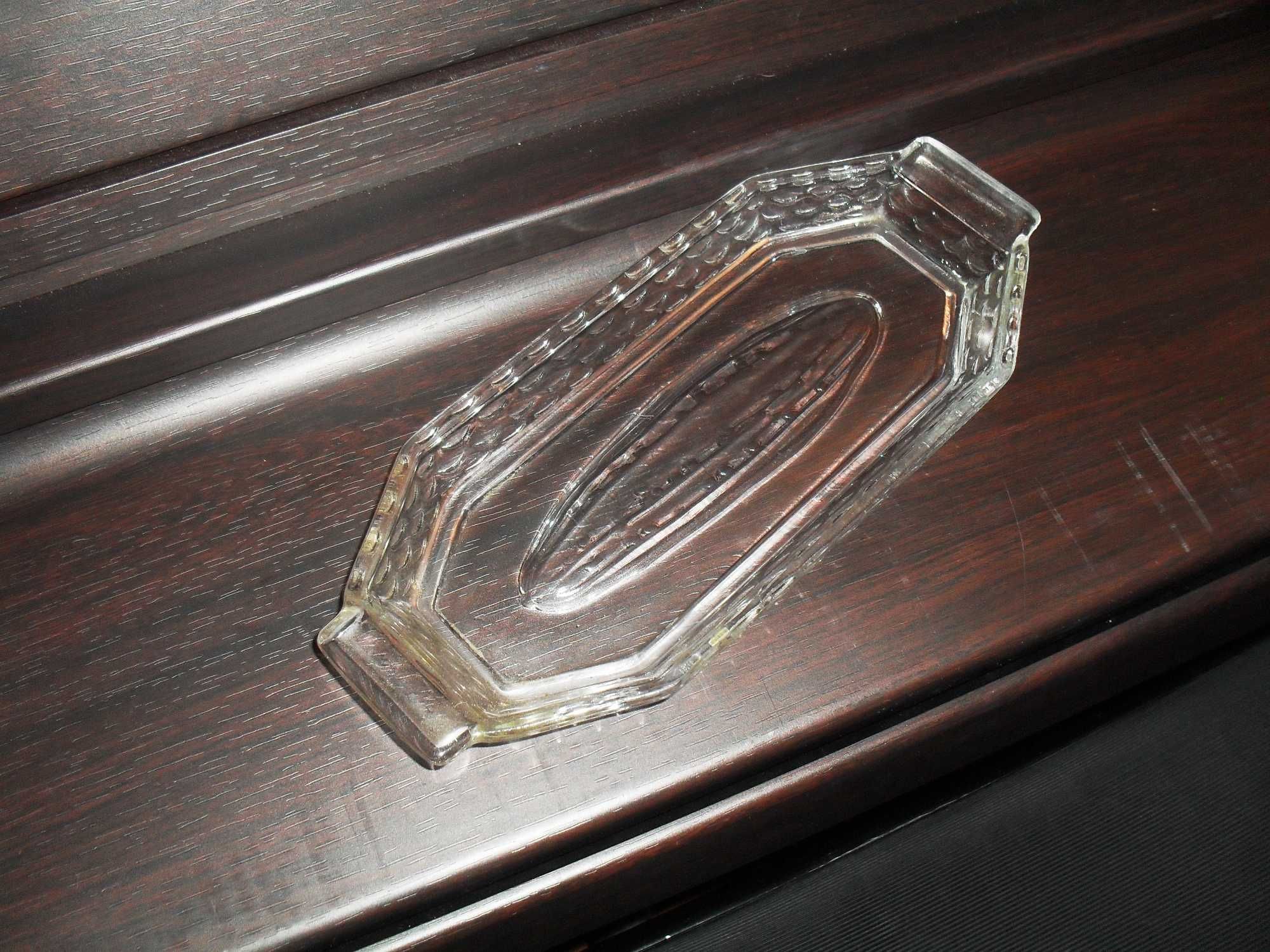 Szklana patera półmisek z rączkami na przystawki ogórki 27cm Ząbkowice