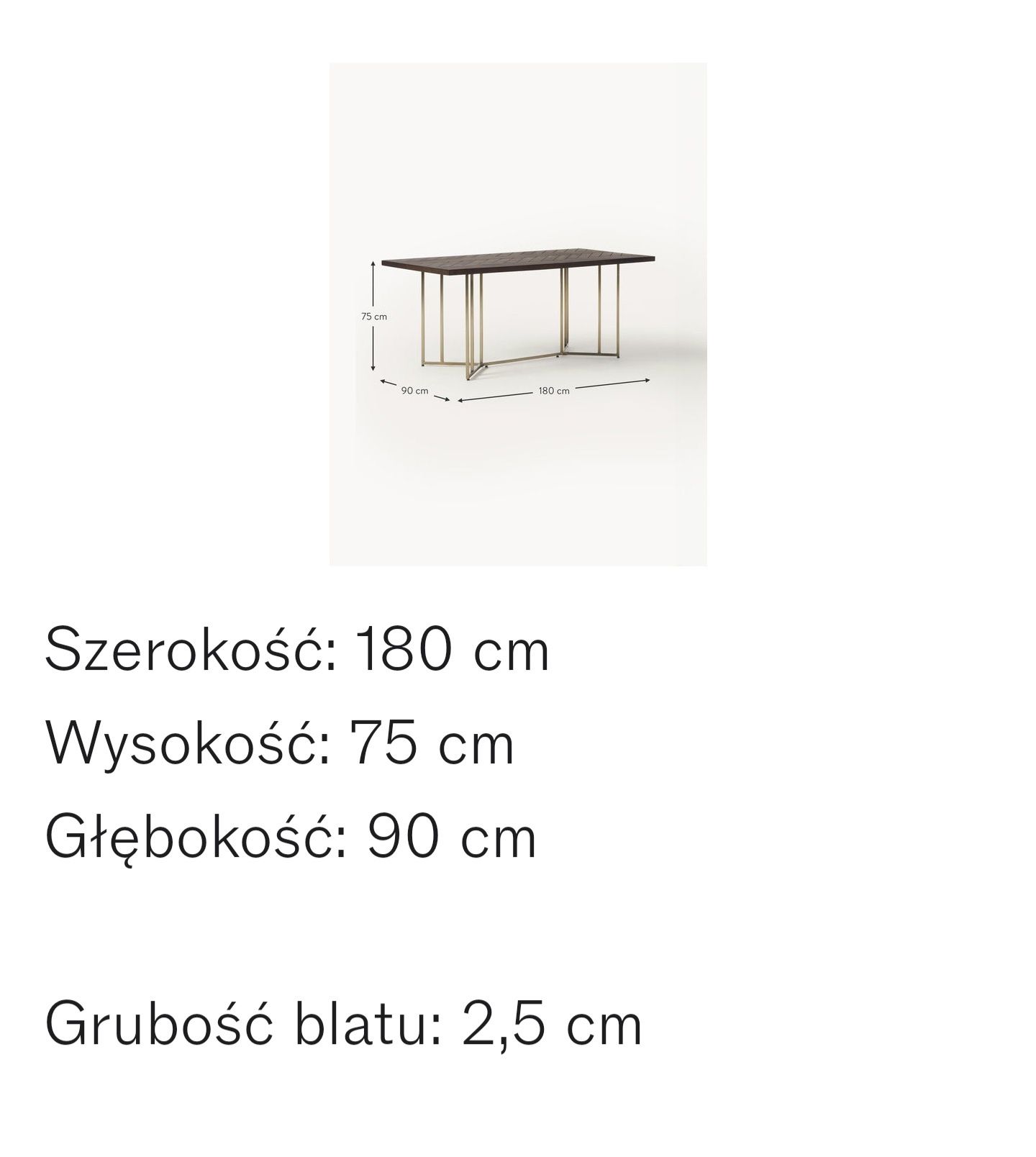Stół do jadalni z drewna mangowego Luca 180x90 Westwing