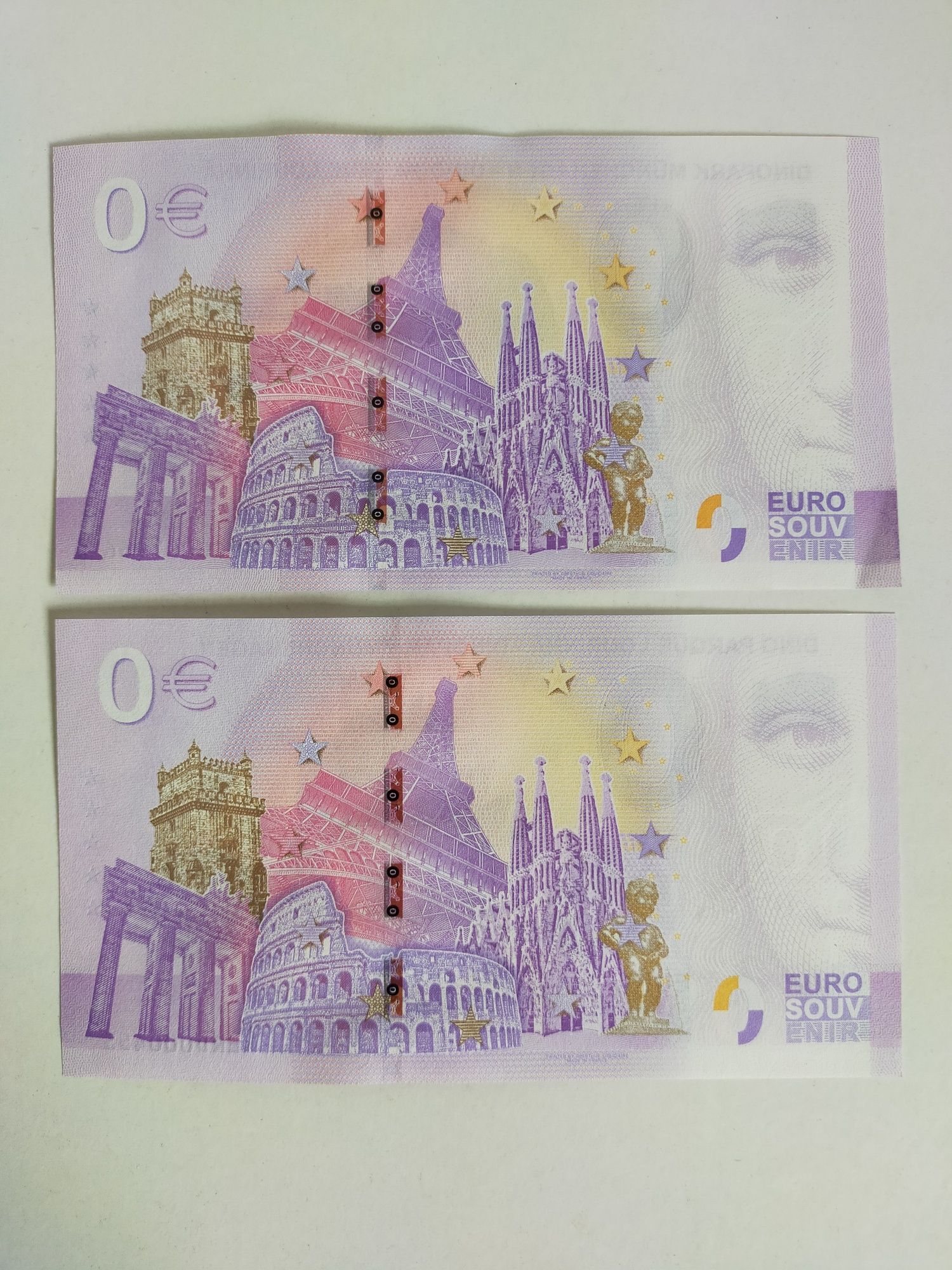 Lote 2 notas 0€ para coleção