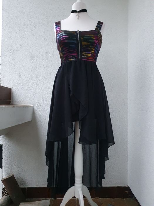 Gotycka sukienka zwiewna holo z miseczkami shadows high low