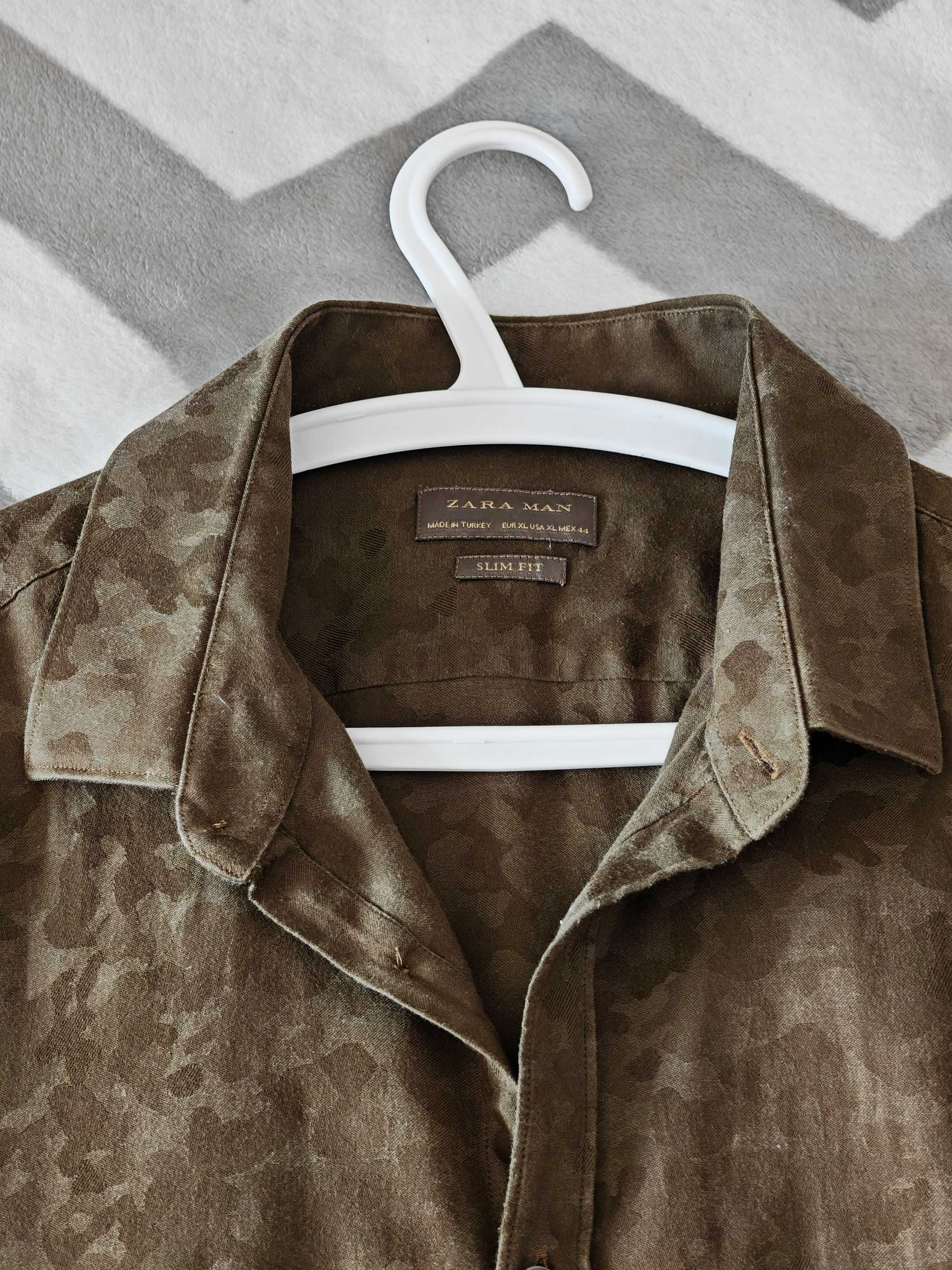 Мужская рубашка Military style Хаки военная Zara