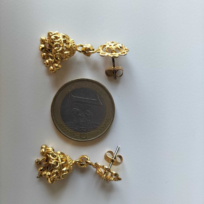 Brincos Indianos NOVOS, metal dourado