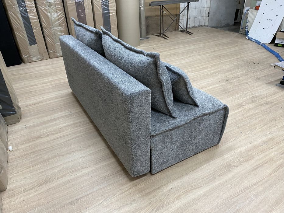 Kanapa z funkcją spania kolor szary + poduszki