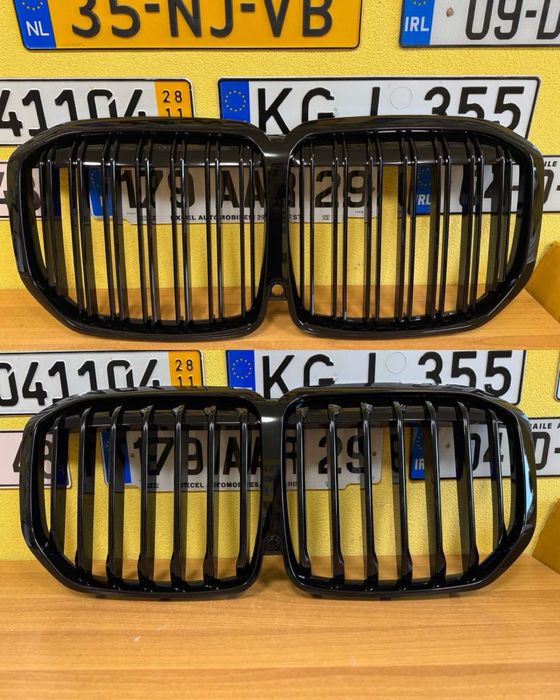 Решітка радіатора ніздрі БМВ Х7 / BMW X7 G07 2018-2022 чорний глянець