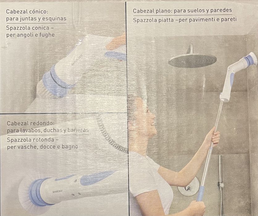 Escova recarregável de limpeza