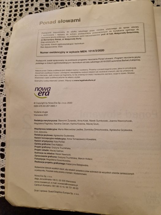 Podręcznik Ponad słowami 2 część 1