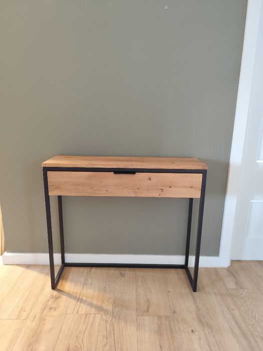 Loft konsola toaletka dębowa, Dostępna Od Ręki, konsola z szufladą