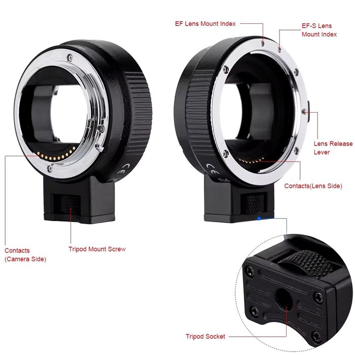 Адаптер Andoer EF-NEXII для камеры Sony NEX и объектива Canon EF EF-S
