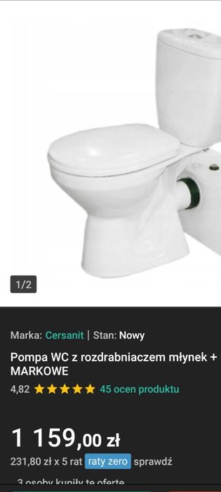 Pompa WC z rozdrabniaczem