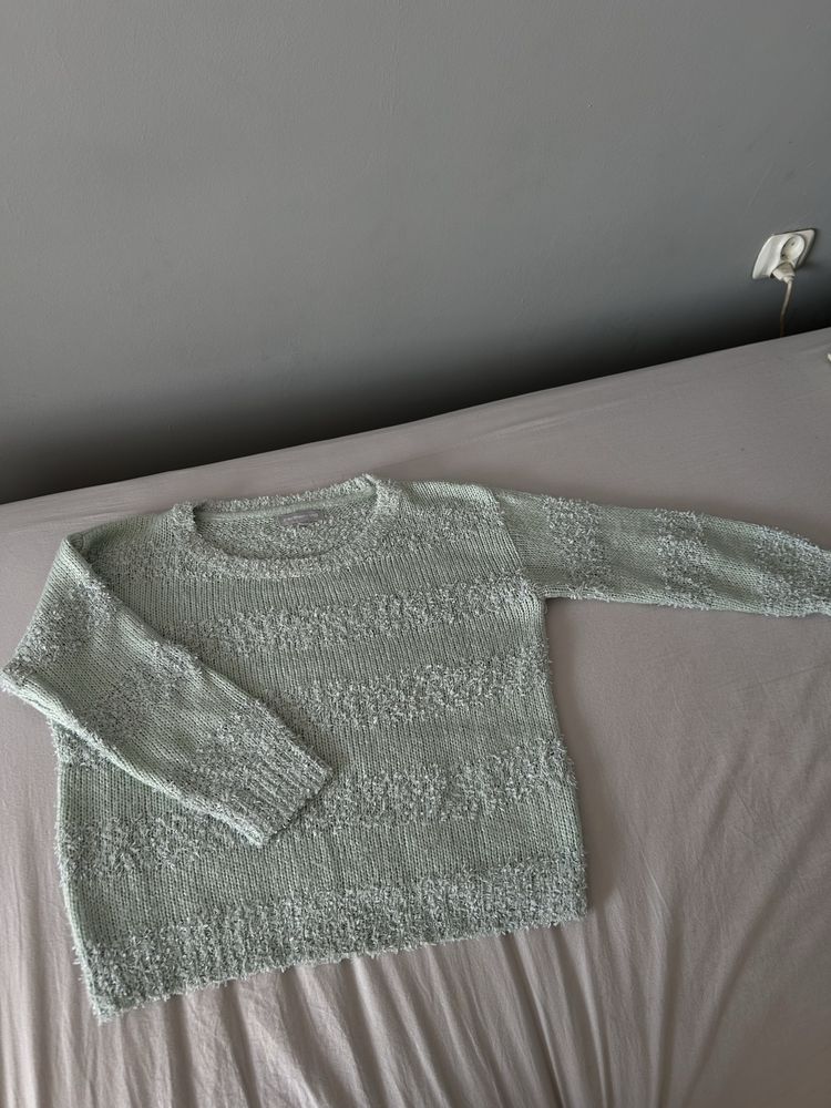 Miętowy sweter S