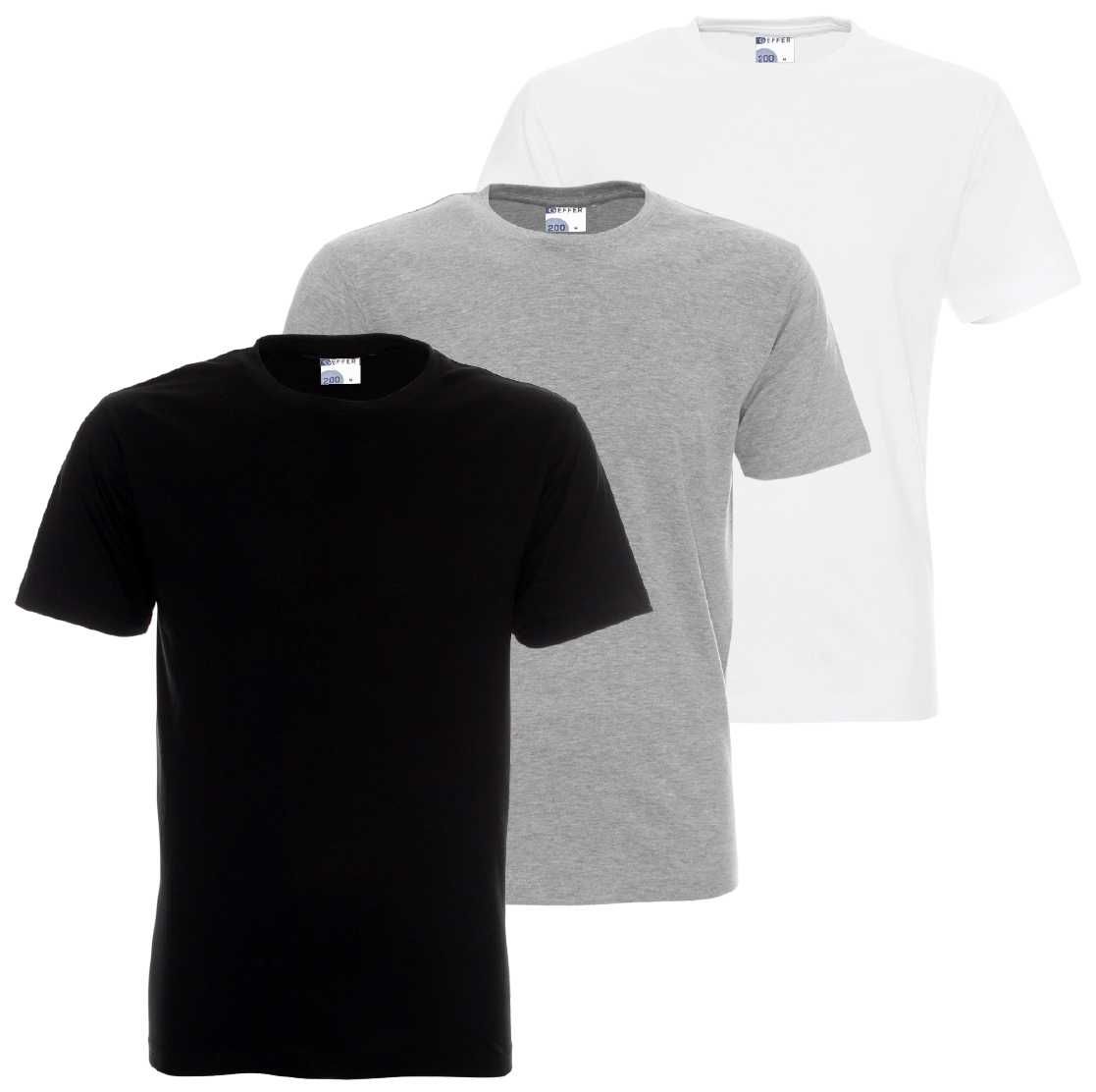 T-SHIRT MĘSKI KOSZULKA gładka z krótkim rękawem ZESTAW 3 KOSZULEK 3pak