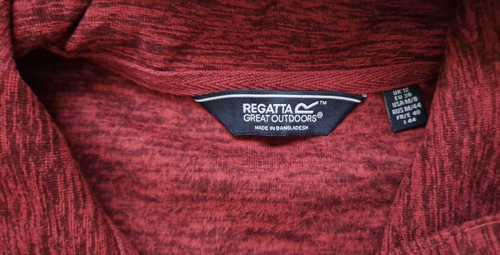 Nowy Czerwony karminowy Polar Z Suwakiem Damski Kizmit Regatta M