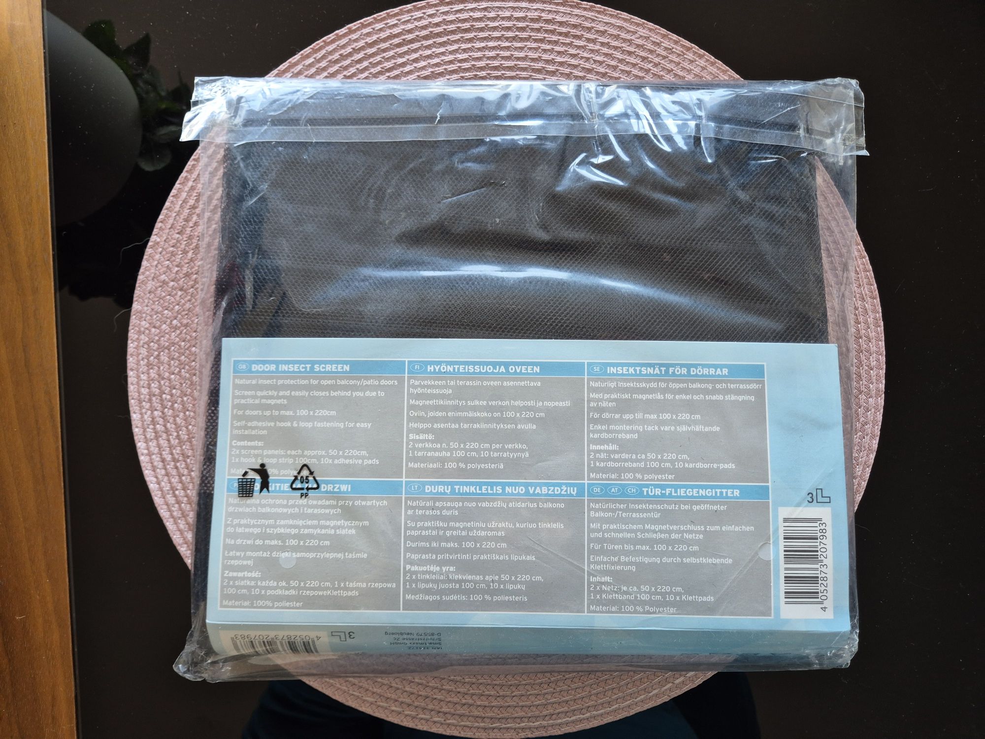Moskitiera na drzwi z zamknięciem magnetycznym 100x220