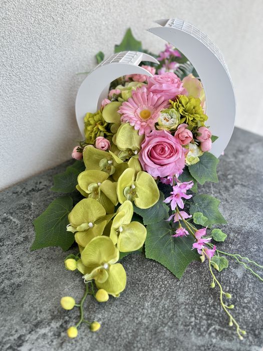 Stroik wiązanka na grób Premium w drewnie