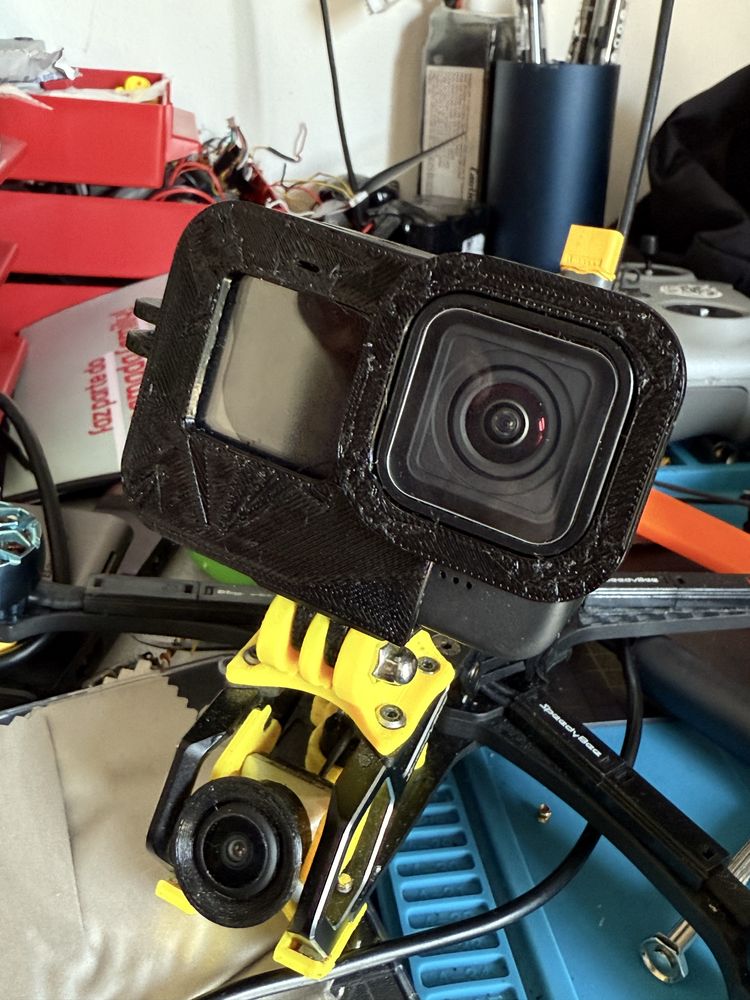 Suporte Gopro 10/11/12/13 vertical e horizontal para drone Fpv