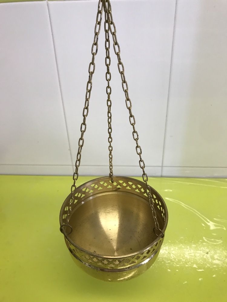 Taça de cobre para pendurar (plantas/flores/velas)