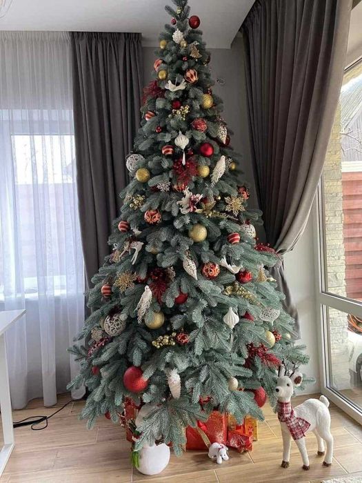 Искусственная Елка Ель литая новогодняя зеленая голубая Смерека Ёлочка