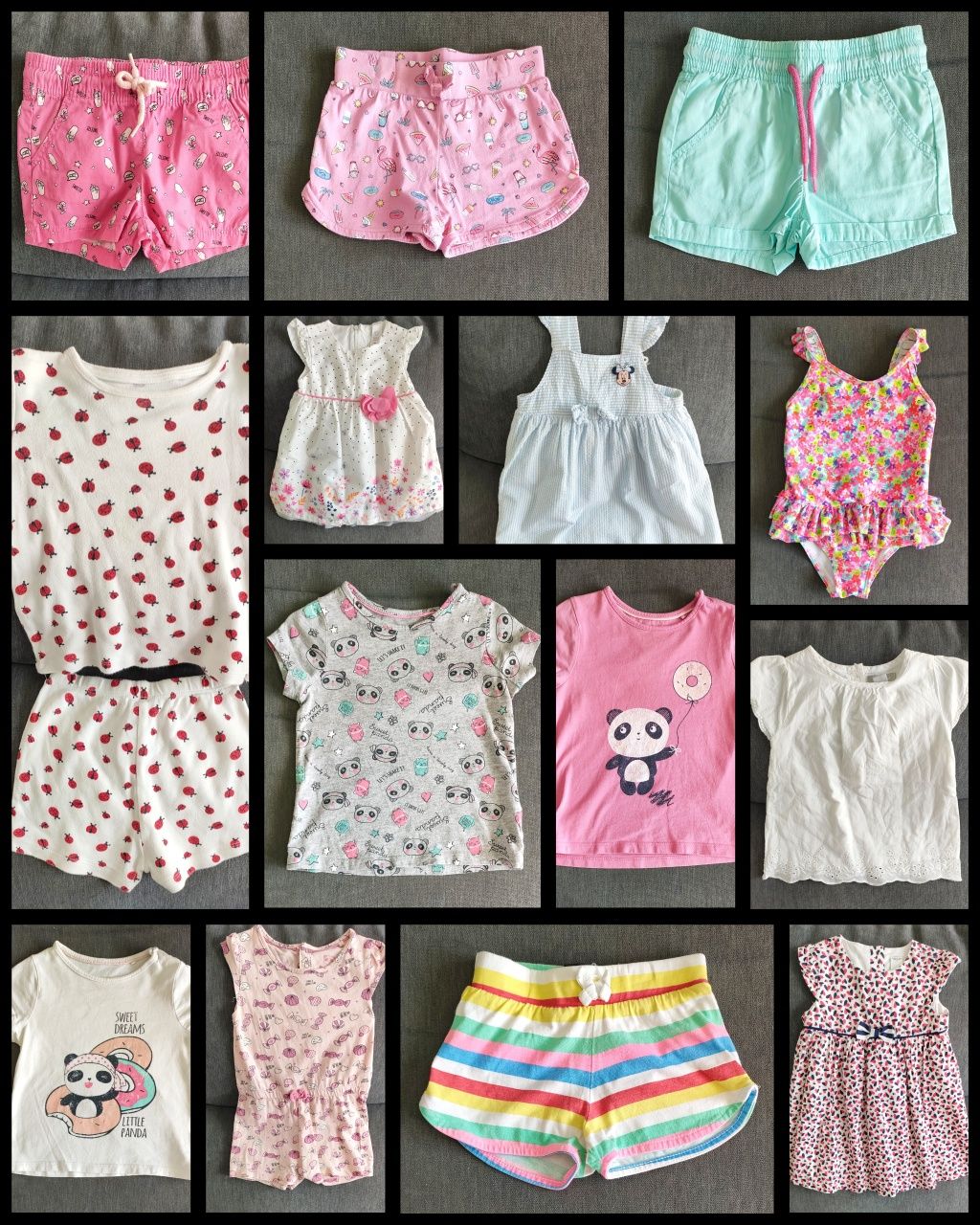 Lote 15 pçs, roupa de menina, Tam. 12-18M