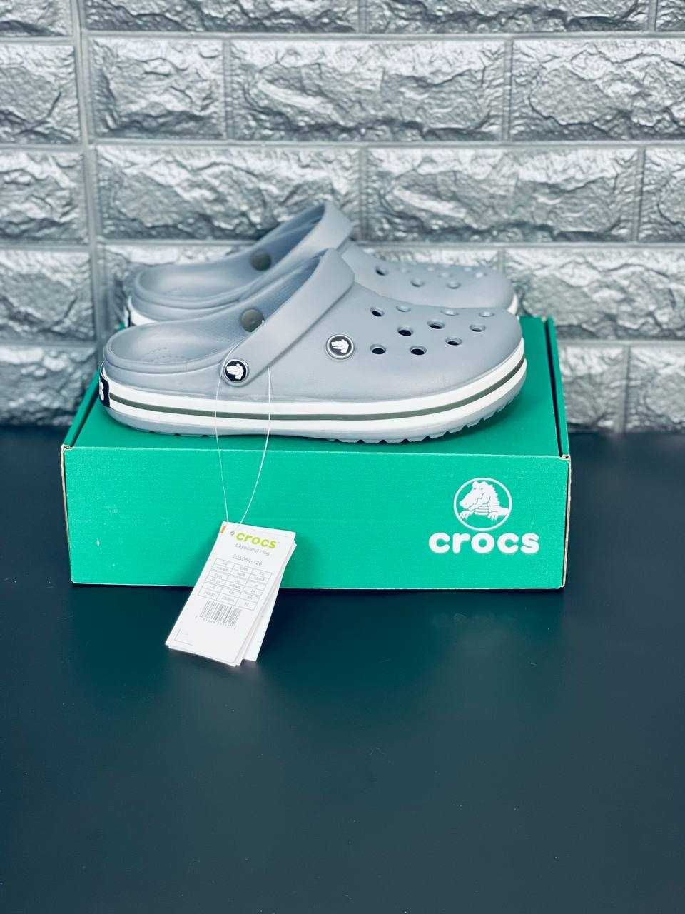 Crocs Gray мужские к отпуску Летние тапочки New! Шльопанці Крокс Топ!