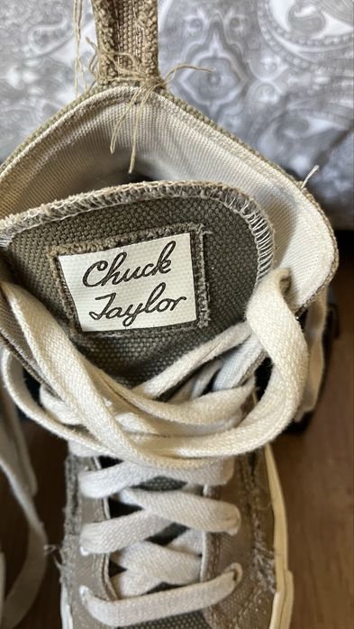 All Star Bota verde-tropa com pormenores