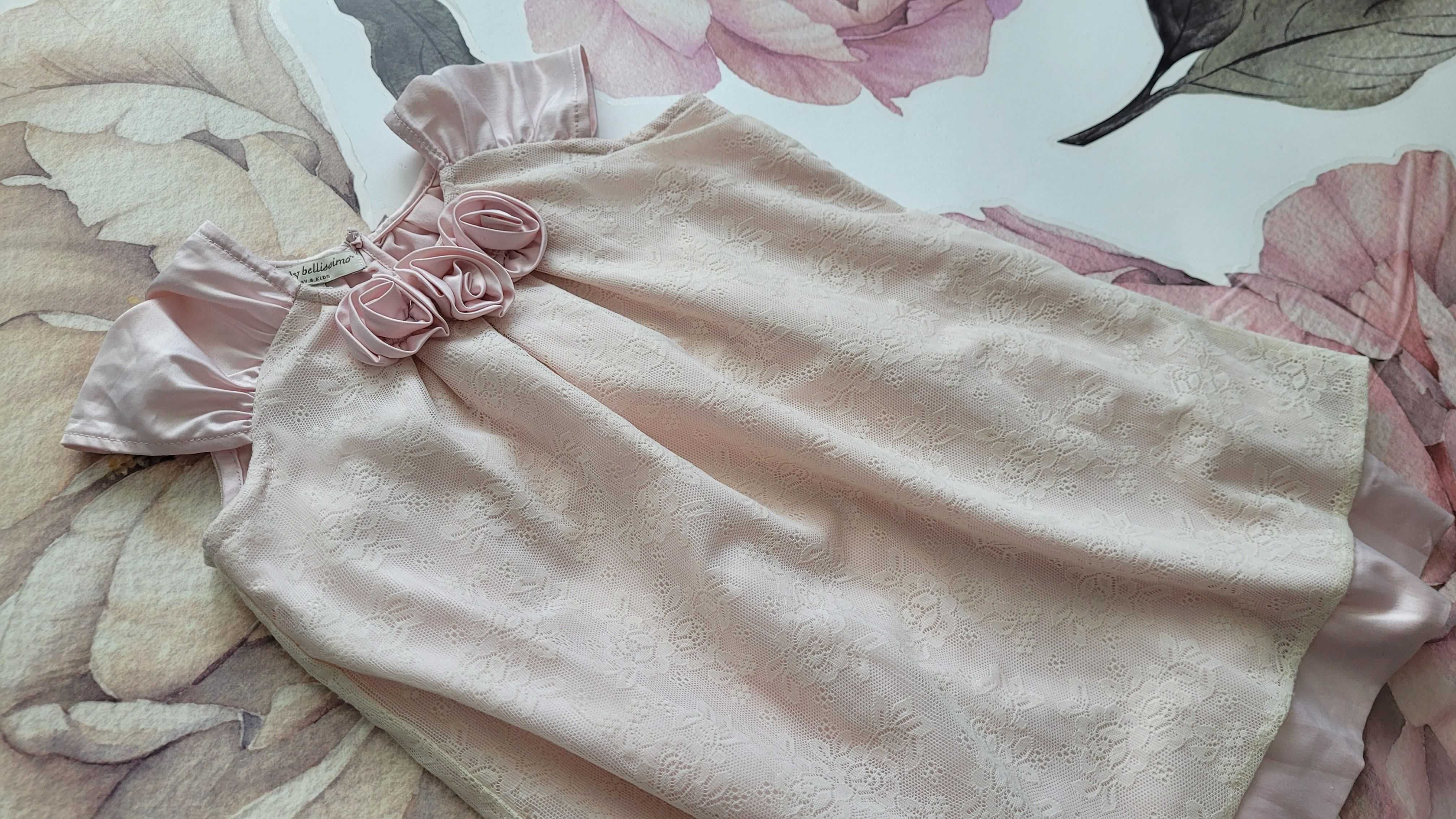 Delikatna i elegancka sukienka bez rękawów, pudrowy róż, 92