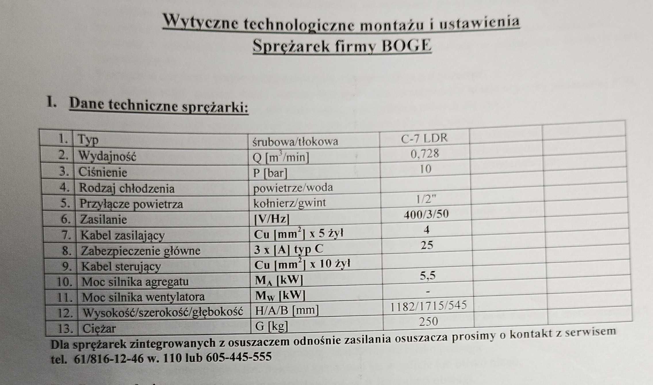 Kompresor, sprężarka BOGE C-7 LDR z osuszaczem