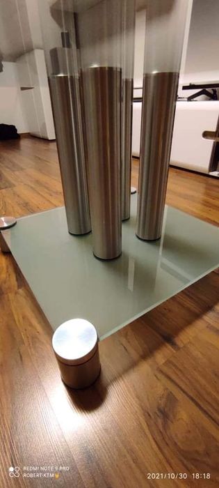 Szklana ława, stół, szkło hartowane duża kwadratowy blat stan idealny!