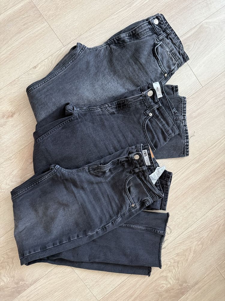 Jeansy ZARA Mango xs 34 spodnie czarne używane