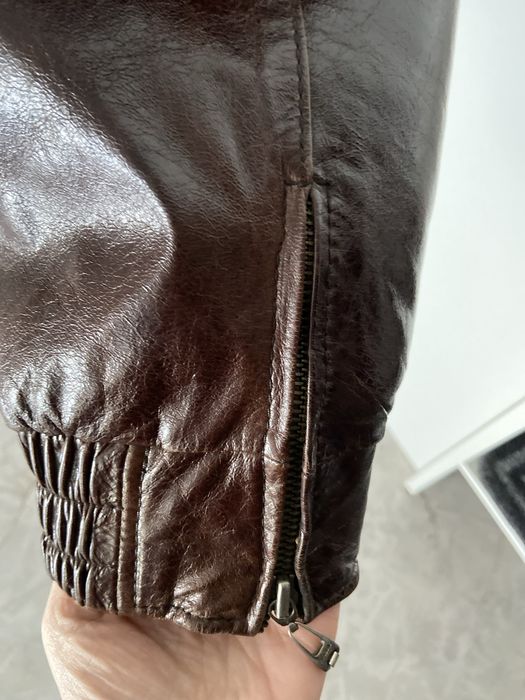 Мужская Кожаная куртка на меховой подстежке