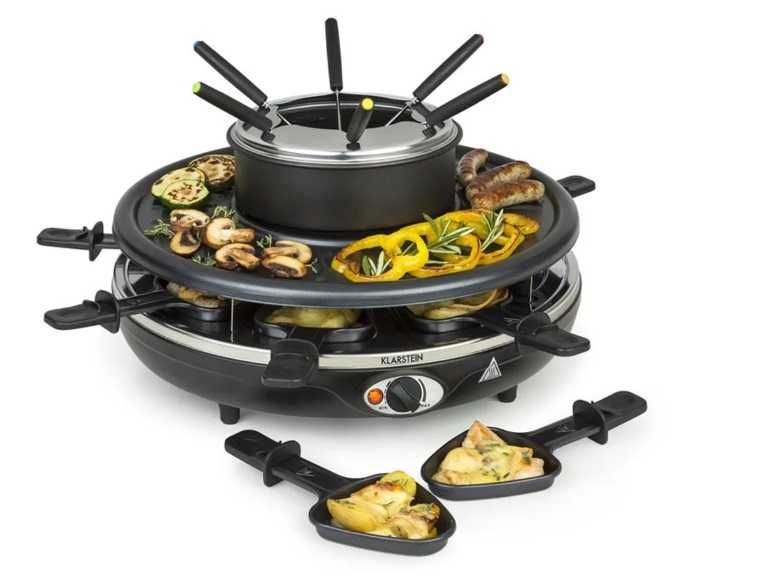 Grill elektryczny raclette i fondue 1350, Ø 38 cm 8 osób Klarstein