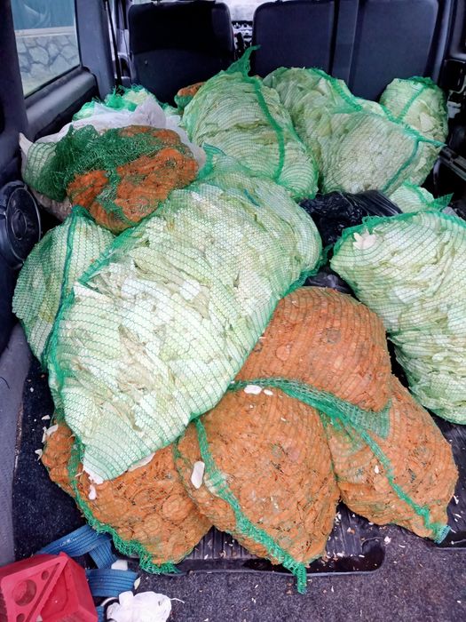 Корм Продаж капуста, морква в мішках для худоби