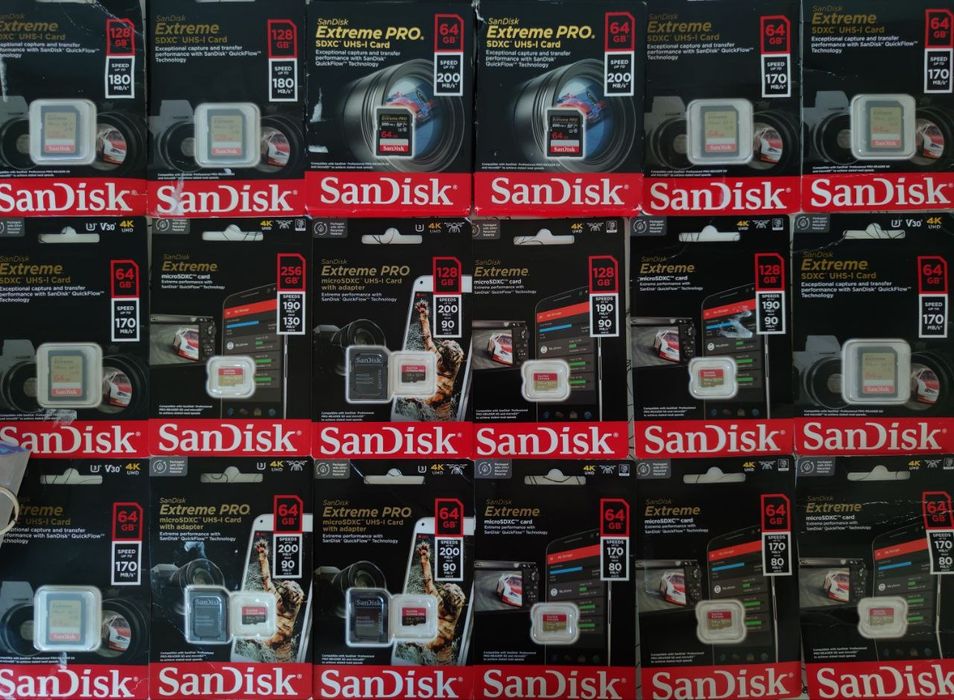 карти SanDisk Extreme Lexar Professional 256Gb Kingstone Canvas Go Plu