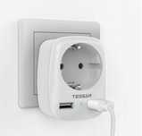 TESSAN Gniazdo USB, Gniazda (4000 W) z 2 Portami USB POWYSTAWOWY