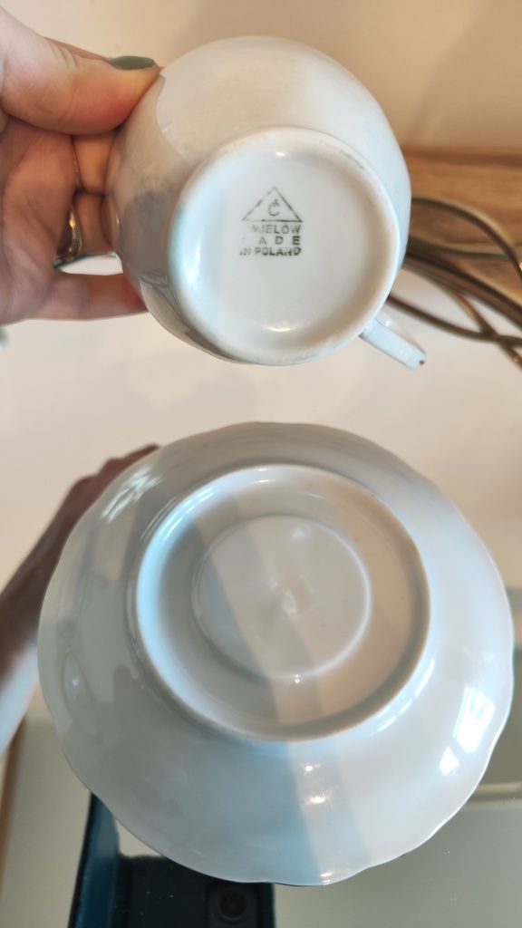 Ćmielów Filiżanka Duo herbata porcelana scenka