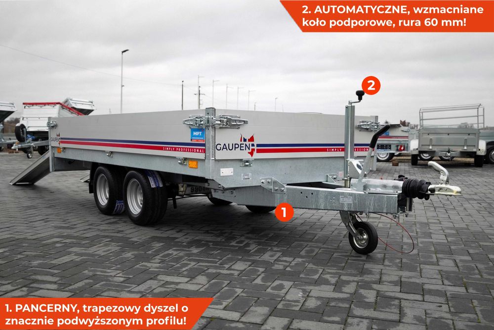 Przyczepka pod koparkę pod quada laweta GAUPEN 306 x 149 x 39 SPAWANA