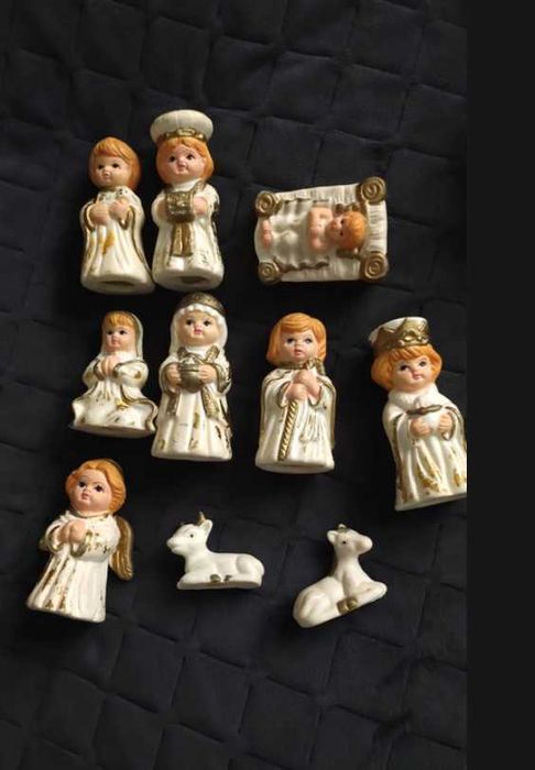 Szopka, figurki 10 sztuk, Boże Narodzenie ręcznie malowane *unikat