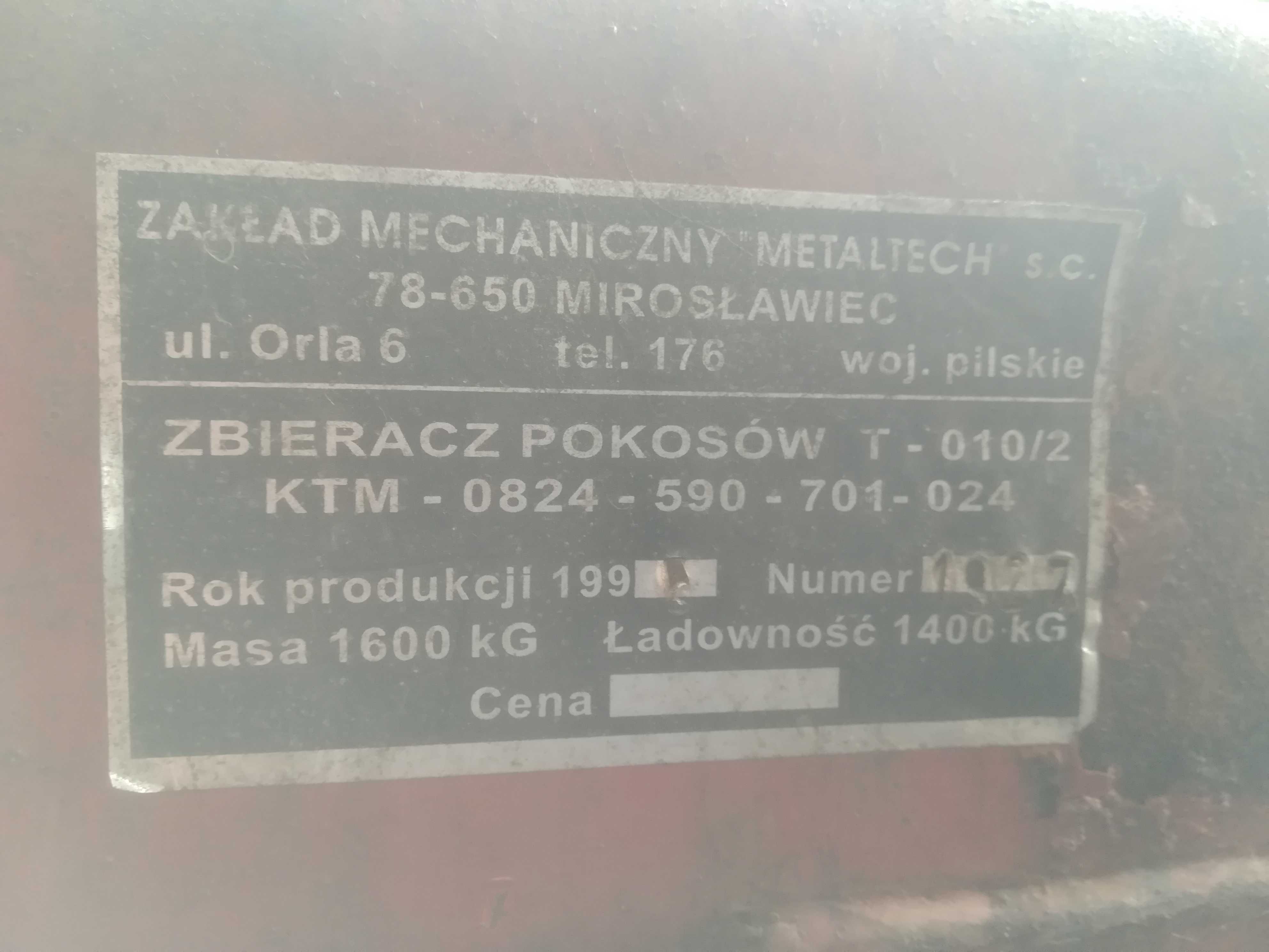 Części do przyczepy samozbierającej.