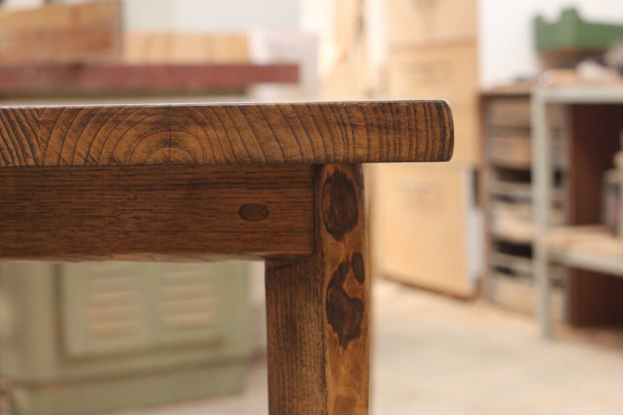 Mesa de Castanho Maciça borda orgânica 175x80 (ou á medida)