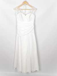 Biała sukienka suknia ślubna szyfon bolerko Dorota Wróbel Fasson 40 L