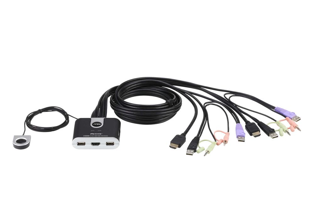 Comutador ATEN CS 692 KVM (liga 2 PC- 1 Monitor, 1 teclado, 1 rato)
