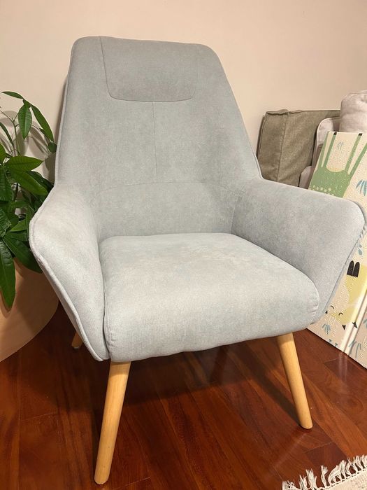 Cadeirão Moderno Azul/Acinzentado — COMO NOVO | Design Escandinavo