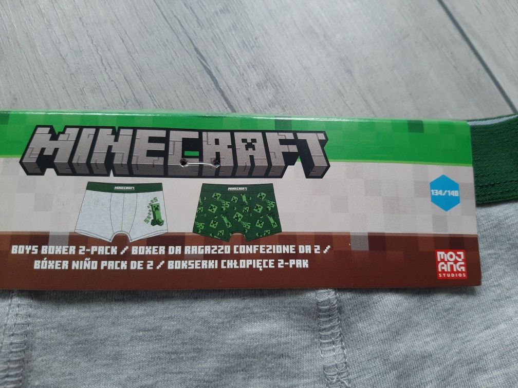 Minecraft 134/140 bokserki  chłopięce 2-pack bawełna